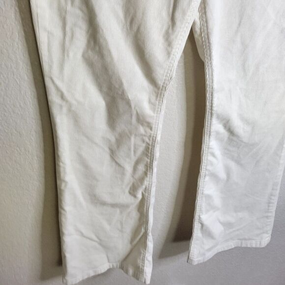 Gap Pants Sz 12S Corduroy 70s Flare High Rise Stretch Casual Minimalist Ivory - Picture 4 of 11
